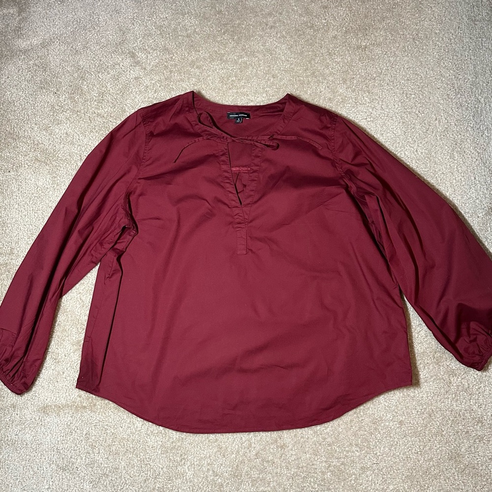 Universal Standard Refined Poet Blouse, Cabernet, EUC, Size 14-16